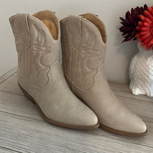 Tan Ankle Cowgirl Boots